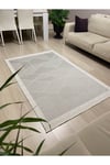 Elit Sisal Kaymaz Taban Makinada Yıkanabilir Gri - Krem Renk Mutfak Koridor Salon Halısı
