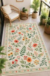 Flower Kaymaz Taban Makinede Yıkanabilir Dijital Baskılı Şönil Kilim Halı Yolluk