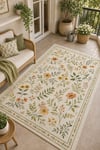 Flower Kaymaz Taban Makinede Yıkanabilir Dijital Baskılı Şönil Kilim Halı Yolluk