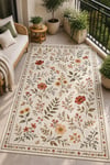 Flower Kaymaz Taban Makinede Yıkanabilir Dijital Baskılı Şönil Kilim Halı Yolluk