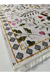 Flower Kaymaz Taban Makinede Yıkanabilir Dijital Baskılı Yolluk Halı Kilim