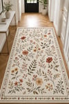Flower Kaymaz Taban Makinede Yıkanabilir Dijital Baskılı Şönil Kilim Halı Yolluk