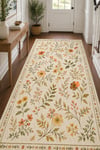 Flower Kaymaz Taban Makinede Yıkanabilir Dijital Baskılı Şönil Kilim Halı Yolluk