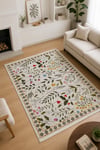 Flower Kaymaz Taban Makinede Yıkanabilir Dijital Baskılı Yolluk Halı Kilim
