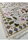 Flower Kaymaz Taban Makinede Yıkanabilir Dijital Baskılı Yolluk Halı Kilim