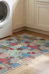 Flower Patchwork Desenli Kaymaz Taban Makinede Yıkanabilir Dijital Baskılı Yolluk Halı Kilim
