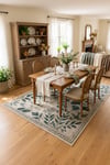 Flower Yaprak Desenli Kaymaz Taban Makinede Yıkanabilir Dijital Baskılı Şönil Halı Kilim Yolluk