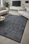 GALAKSİ ANTRASİT Kaymaz Dokuma Taban Antialerjik Salon Mutfak Koridor Halısı