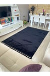 PUFFY SİYAH Kaymaz Dokuma Taban Soft Oturma Odası Salon Halısı