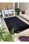PUFFY SİYAH Kaymaz Dokuma Taban Soft Oturma Odası Salon Halısı