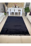 PUFFY SİYAH Kaymaz Dokuma Taban Soft Oturma Odası Salon Halısı