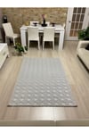 SAFİR 1644 Gri Kaymaz Dokuma Taban Makinede Yıkanabilir Salon Mutfak Koridor Halısı