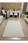 SAFİR 1644 Krem Kaymaz Dokuma Taban Makinede Yıkanabilir Salon Mutfak Koridor Halısı