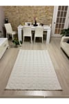 SAFİR 1644 Krem Kaymaz Dokuma Taban Makinede Yıkanabilir Salon Mutfak Koridor Halısı