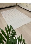 SAFİR 1644 Krem Kaymaz Dokuma Taban Makinede Yıkanabilir Salon Mutfak Koridor Halısı