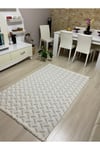 SAFİR 1644 Krem - Vizon Kaymaz Dokuma Taban Makinede Yıkanabilir Salon Mutfak Koridor Halısı
