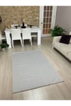 ZÜMRÜT Gri Kaymaz Dokuma Taban Makinede Yıkanabilir Salon Mutfak Koridor Halısı