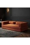 Lüks Tasarım Modüler Fitilli Kadife Yer Kanepesi - Kiremit Rengi Modern Sedir & Lounger