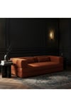 Lüks Tasarım Modüler Fitilli Kadife Yer Kanepesi - Kiremit Rengi Modern Sedir & Lounger