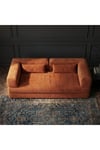 Lüks Tasarım Modüler Fitilli Kadife Yer Kanepesi - Kiremit Rengi Modern Sedir & Lounger