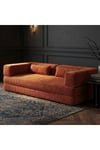 Lüks Tasarım Modüler Fitilli Kadife Yer Kanepesi - Kiremit Rengi Modern Sedir & Lounger