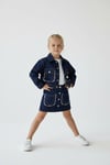 3lü Nakışlı Denim Takım
