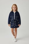 3lü Nakışlı Denim Takım