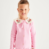 Yakası Nakışlı Ribana Takım(Pembe)