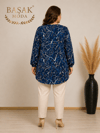 Dokuma Tunik - Lacivert Desenli