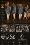 Dokuma Tunik - Siyah | Beyaz Desenli