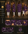Dokuma Tunik - Siyah | Mor | Beyaz Desenli