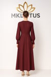 MK LOTUS Karin Kumaş Bordo Elbise Günlük Rahat Şıklık