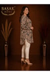 MODA BAŞAK %100 PAMUK DOKUMA DESENLİ TUNİK RAHAT KESİM BÜYÜK BEDEN