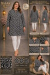 MODA BAŞAK %100 PAMUK DOKUMA DESENLİ TUNİK RAHAT KESİM BÜYÜK BEDEN