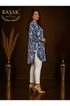 MODA BAŞAK %100 PAMUK DOKUMA DESENLİ TUNİK RAHAT KESİM BÜYÜK BEDEN