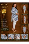 MODA BAŞAK %100 PAMUK DOKUMA DESENLİ TUNİK RAHAT KESİM BÜYÜK BEDEN