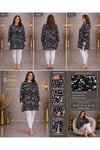MODA BAŞAK %100 PAMUK DOKUMA DESENLİ TUNİK RAHAT KESİM BÜYÜK BEDEN