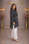 MODA BAŞAK %100 PAMUK DOKUMA DESENLİ TUNİK RAHAT KESİM BÜYÜK BEDEN