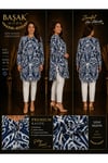MODA BAŞAK %100 PAMUK DOKUMA DESENLİ TUNİK RAHAT KESİM BÜYÜK BEDEN