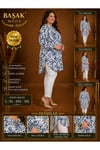 MODA BAŞAK %100 PAMUK DOKUMA DESENLİ TUNİK RAHAT KESİM BÜYÜK BEDEN