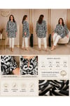 MODA BAŞAK %100 PAMUK DOKUMA DESENLİ TUNİK RAHAT KESİM BÜYÜK BEDEN