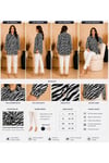 MODA BAŞAK BÜRÜMCÜK DESENLİ GÖMLEK RAHAT KESİM BÜYÜK BEDEN