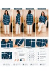 MODA BAŞAK BÜRÜMCÜK DESENLİ GÖMLEK RAHAT KESİM BÜYÜK BEDEN