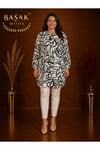 MODA BAŞAK DOKUMA DESENLİ TUNİK RAHAT KESİM BÜYÜK BEDEN %100 PAMUK