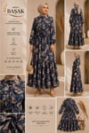 MODA BAŞAK YAZLIK DESENLİ MANGO KUMAŞ RAHAT KALIP ELBİSE