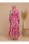MODA BAŞAK YAZLIK DESENLİ MANGO KUMAŞ RAHAT KALIP ELBİSE