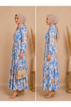 MODA BAŞAK YAZLIK DESENLİ MANGO KUMAŞ RAHAT KALIP ELBİSE