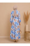 MODA BAŞAK YAZLIK DESENLİ MANGO KUMAŞ RAHAT KALIP ELBİSE