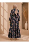 MODA BAŞAK YAZLIK DESENLİ MANGO KUMAŞ RAHAT KALIP ELBİSE