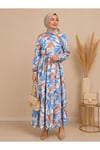 MODA BAŞAK YAZLIK DESENLİ MANGO KUMAŞ RAHAT KALIP ELBİSE